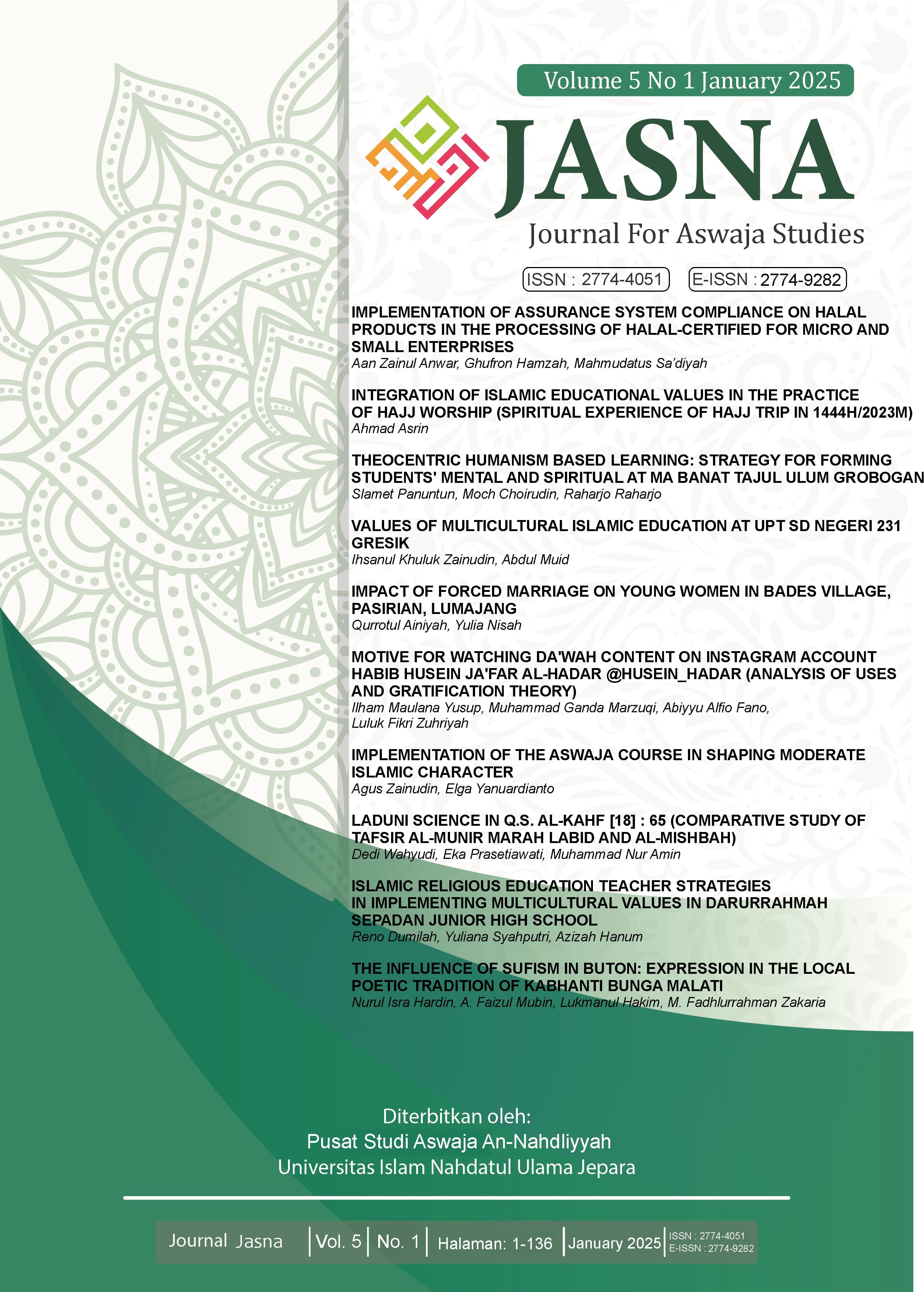 JASNA : Journal For Aswaja Studies